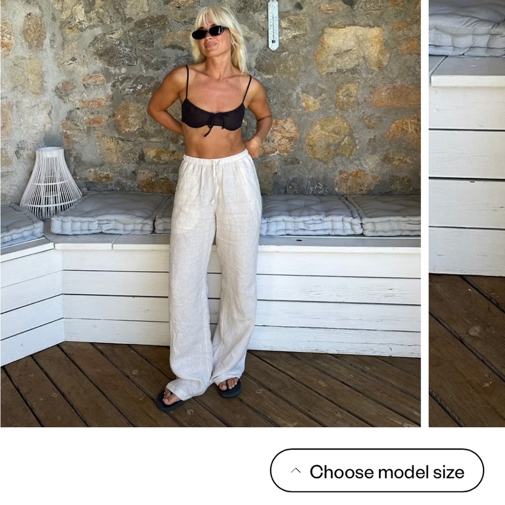 Djerf Avenue Cream Straight Leg Pants